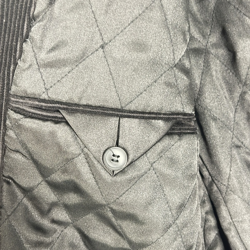 H&M brown corduroy three button long coat pockets men’s 38 medium collar jacket - Picture 14 of 14